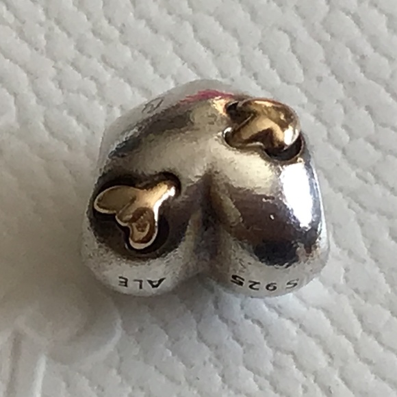 Pandora Silver and Gold Heart Charm - Picture 2 of 5